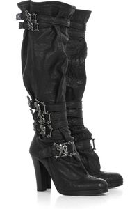 black high heel boots