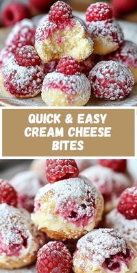 Need a fast dessert recipe? These Cream Cheese Bites are a quick and easy option for any event. Combining creamy cheese with the perfect texture, these bites will satisfy your sweet cravings. Make your desserts stand out with this simple recipe.