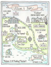 Welcome to my Hand drawn Wedding maps! I can create you a personalized watercolor wedding map for your grand event! Your map will have anywhere from 8-12 icons and areas of interest with street names and addresses for your guest to enjoy. These are drawn 9 x12 in size and you will receive an electronic, high quality scan to use as you see fit.  Once a rough draft has been created, you will have a chance to make minor icon/ placement changes before I begin inking your final piece. Up to three (3)