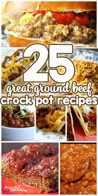 Great Ground Beef Crock Pot Recipes from some of our favorite food bloggers! Meatloaf, Cowboy Beans, Sloppy Joes, Chili, Taco Gorp, Lasagna, Bacon Cheeseburger Dip and much, much more!