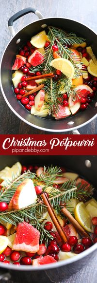 Homemade Christmas Potpourri | Make your home smell like Christmas with a few simple ingredients! This smells soooo good and it's so easy to prepare.