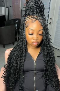 17 Different Hairstyles With Fulani Braids | Flip Over Fulani Braids With Curls | Flip over Fulani braids hairstyles- Explore stylish flip over fulani braids with curls. Perfect for any occasion, try hairstyles to do with flip over fulani braids or flip over fulani braids hairstyles with color. Embrace curly fulani hairstyles and knotless fulani braids with curls for a chic look.