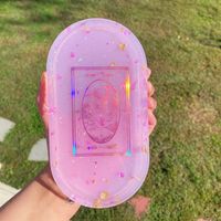 Pink Fairy Handmade Resin Rolling Tray- Available on Etsy now! Click Photo/Link Tarot Cards, New Age, Fairy, Pastel Grunge, Pastel Goth, Kawaii, Anime, Tarot, Wiccan, Wicca, New Age Aesthetic, Pastels, Kawaii Pieces, Kawaii Rolling Tray, 420, stoner, stoner supplies, gifts for teen, gifts for her, trinket dish, home decor, college room decor, gift for bestfriend, ash tray, resin rolling tray, Resin Foil, Psychedelic Art, Holographic, Barbie Aesthetic, Fairy Pink, Bubblegum Aesthetic, Trippy