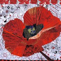 One Poppy Art Quilt Pattern by Lenore Crawford | Etsy