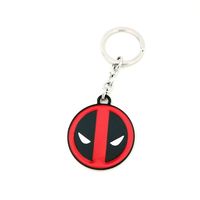 Chaveiro Do Deadpool.   Tamanho Aproximado: 4 4 Cm X 4 4 Cm   Material: Liga De Zinco   Leve Relevo Nas Partes Pretas