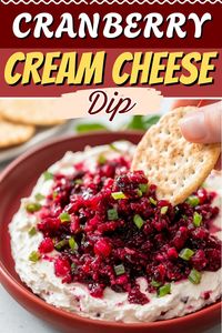 Jalapeño cranberry cream cheese dip is a festive appetizer full of sweet, tart, and spicy flavors. It's fresh, rich, and as beautiful as it is delicious.