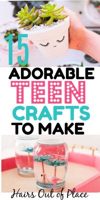 15 DIY crafts for kids that are older or DIY crafts for teenagers. Keep them busy with easy craft ideas for spring summer or for their room.