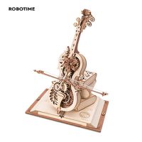 Gender:  Unisex Model Number:  AMK63 Type:  Musical Instrument Theme:  Music Material:  Wood Brand Name:  Robotime Origin:  Mainland China Recommend Age:  14+y Feature: With a romantic retro style, this cello music box puzzle is mainly a combination of cello and magic books. The hollow structure of the body shows the internal gear set, a six-petal flower embellished on it, the panel is engraved with a classic European pattern, a very retro aesthetic. The product is also interspersed with a large number of magic elements, such as magic books, little witches, and cats, giving people a retro and mysterious visual experience. In addition, the base of the magic book shape, uses the story of the "father of the cello" Pablo Casals, and the main self-playing cello echoes. Self-playing Mechanism: T