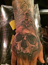 Skull, sleeve, tattoo