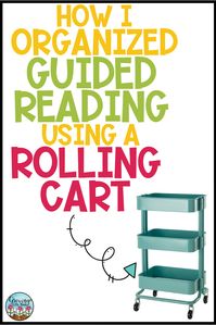 I used a rolling cart to store and organize my Guided Reading materials and have everything at my fingertips. I store so many materials for guided reading groups such as pointers, dry erase markers, Elkonin boxes, sight word flashcards, timers, and more on my cart. It helps to keep me organized and ready to teach! #guidedreading #classroomorganization #readinggroups #organization