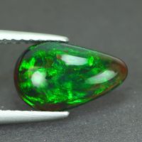 1.16 CT Fantastic Firing Flash Green 3D 100% Natural Black Opal Cabochon by GempalaceStore on Etsy