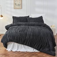 Amazon.com: Queen Comforter Set Black Bedding - Ruched Comforter Queen Size Bed Set Boho Shabby Chic Bedding for Bedroom Comforter Fluffy 3 Piece Ruffle Comforter Set with Pillow White Bedding Soft : Home & Kitchen