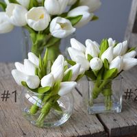 Ivory White Tulips Arrangement In Vase Faux Floral | Etsy