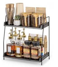 Wooden Kitchen Counter Shelf - Black