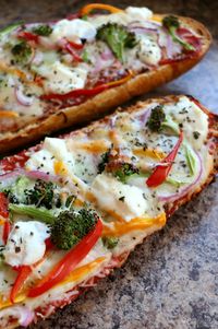 Loaded Veggie French Bread Pizza - Cozy Country Living