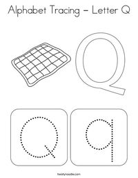 Alphabet Tracing - Letter Q Coloring Page - Twisty Noodle