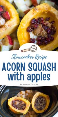 This easy side dish is perfect for Thanksgiving or other fall dinners. Pop the acorn squash and apples into the crockpot and enjoy a sweet side dish with turkey or pork.