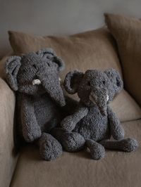 Our limited edition wool elephant is part of a small, exclusive collaboration with Kenana Knitters - a charity dedicated to helping support local communities and families in Kenya. This soft, cozy elephant is handknitted with love and crafted with non-toxic, natural plant dyes so they can snuggle beside your child day