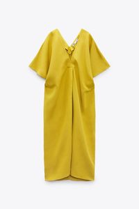 LINEN BLEND TUNIC DRESS - Mustard | ZARA United Kingdom