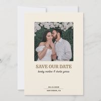 Cream Square Photo Modern Photo Save the Date