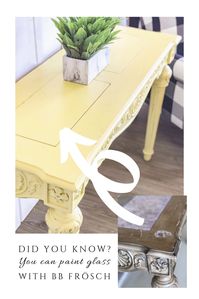 This glass table top needed a little TLC. With #bbfrosch we were able to not only paint the glass but also get the exact shade of yellow the client desired.