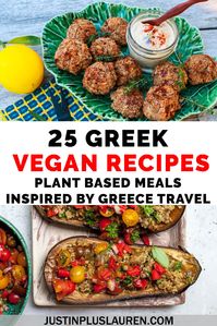 Let's bring a little taste of Greece to our home kitchens! These vegan Greek recipes are inspired by traditional Greek food, and they're 100% plant-based. Let's cook vegetarian and vegan Greek food! There are 25 Greek recipes here, inspired by travels to Greece.   #Greece #Greek #Food #Recipes #Vegan  Vegan Greek recipes | Vegan Greek food | Vegan Greek food | Vegetarian Greek recipes | Traditional Greek food | Meals from Greek restaurants | Vegan in Greece | Greece Vegetarian | Greek vegan meal