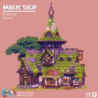 Hi there! I think you will love this mossy magic shop house! It has 3 stories and full custom interior with plenty of rooms. Download this build on Patreon :) 