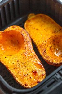 Air fryer butternut squash halves are quick and easy to make. The butternut squash gets creamy and tender when cooked in the air fryer and the squash gets perfectly roasted.