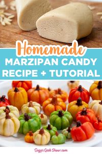 Make your own marzipan candies at home. Shape them into fun designs, color them and use them for decorations, wedding favors or as gifts!