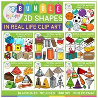 3D Shapes in Real Life Clip Art BUNDLE