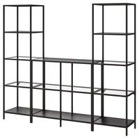 VITTSJÖ storage combination, black-brown/glass, 791/2x141/8x687/8" - IKEA