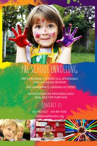 Preschool enrollment colorful poster/flyer template