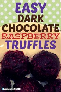 Treats: Make the best dark chocolate raspberry truffles the easy way using simple ingredients. Quick to disappear, this best ever dark chocolate raspberry truffles recipe would make a great gift idea or a tasty part of a desserts table. Dark chocolate and raspberry flavors go well together. Make your own seedless raspberry filling with fresh or frozen raspberries. Ready for one of the best dark chocolate raspberry truffles recipes? Make this easy dessert today! #darkchocolateraspberrytruffles