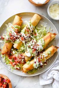 5-Ingredient Chipotle Chicken Taquitos | foodiecrush.com