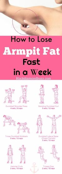 How to Lose Armpit Fat Fast in a Week - Slim arms fast now .Included are the best exercises to reduce flabby upper arms fat and bat wings quickly.Get rid armpit fat now. Try it. #reducearmfat #losearmpitfat #exercises #upperbody www.blackdiamondb...