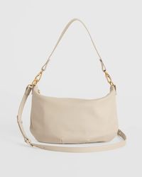 Italian Leather Convertible Crescent Shoulder Bag