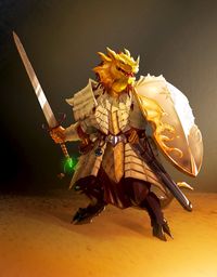 [ART] Gold Dragonborn Paladin Commission - DnD