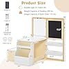 INFANS 3 in 1 Kids Art Table and Chair Set, Toddler Craft and Play Wood Activity Desk with Double-Sided Easel Blackboard Whiteboard, Paper Roll for Writing, Children Furniture for Daycare Nursery