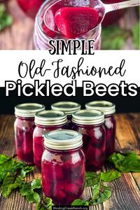 Enjoy the classic taste of old fashioned pickled beets with our easy recipe. These beets are perfectly seasoned with a tangy vinegar brine, making them a great addition to any meal. Simple to make and full of flavor, they're a timeless favorite.