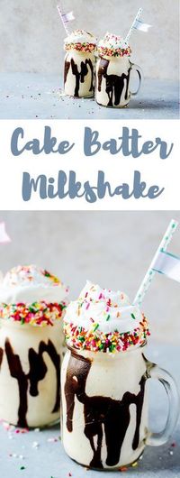 There is nothing better than a cake batter milkshake and pretending that every day is your birthday. This delicious shake is only three ingredients!