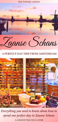 One Perfect Day In Zaanse Schans, Netherlands – A Complete Travel Guide : Land Of Travels - A photoessay and travel guide on how to spend one perfect day in Zaanse Schans - how to reach there, where to stay and things to do. #zaanseschans #amsterdam #amsterdamdaytrip #netherlands #holland #europe #travel #windmills #dutch #countryside #biking #eurotrip #bestofnetherlands #bestofeurope #slowtravel #traveldestinations #travelitinerary #couplestravel #familytravel #bucketlist #cheese #clog #biking