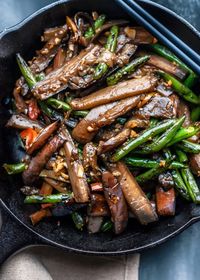 Chinese Stir-Fried Eggplant and Green Beans - The Plant-Based Wok