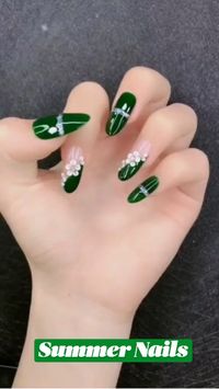 Beautiful green nails for you..