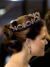 As Crown Princess Victoria took on more royal duties, she added the amethyst tiara to the list of historic pieces available to her