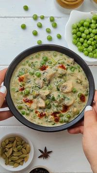 Guilt Free Mushroom Matar Malai Recipe