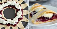 Raspberry Cream Cheese Crescent Ring is so simple to make and full of raspberry filling, sweetened cream cheese, and drizzled with frosting.