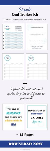 Printable Goal Tracker will help you get on track, be more disciplined and organized in your life. It helped me and so many other people. It is simple, guided, motivational Goal Tracker + inspirational posters to print! #printabletracker #goals #businessgoals #controlofyourlife #confidence #goaltracker #habittracker #savetime #timemanagement #loveyourlife #inspirationalquote #newyeargoals