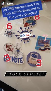 Head over to get the last of the vote merch at Thejankydoodles.etsy.com! Get ready to cast your vote or celebrate voting early with a pin or sticker.