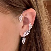 A Ladies Pair Of 18K White Gold Ear Frame Earrings Set With 116 Round Brilliant Cut Diamonds In A Vine Pattern. The Diamonds Have A Total Weight Of 2.14 Carats.