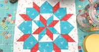          Today I'm going to show you    how to make this vintage quilt block    that I am calling    "Grandma's Star"   But first...   stick...